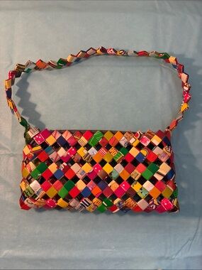 Handwoven Multicolor Women’s Shoulder Bag Candywrapper Style